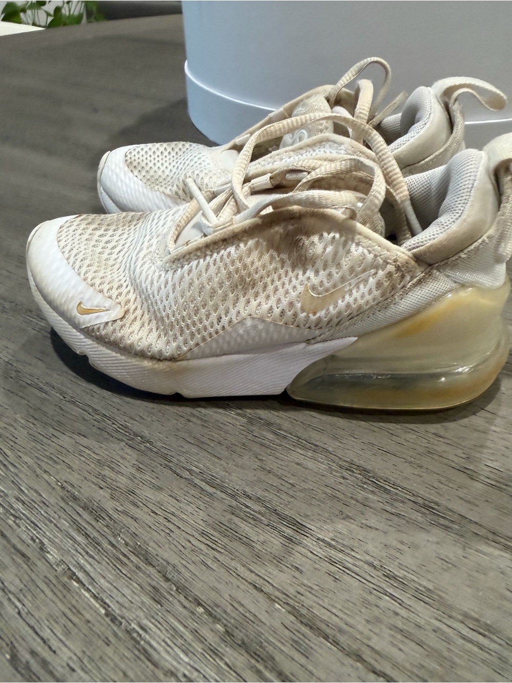 Nike Kids Beige Mesh Air Max Style Sneakers